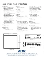 Предварительный просмотр 2 страницы AMX AXB-MIDI Specifications