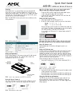 Preview for 1 page of AMX AXD-IR Plus Quick Start Manual