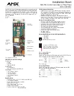 Preview for 1 page of AMX Control Card RDC-PDC Installation Sheet