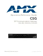 Preview for 1 page of AMX CSG-500 Operation/Reference Manual