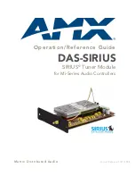 Preview for 1 page of AMX DAS-SIRIUS Operation/Reference Manual