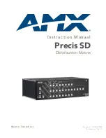 AMX Distribution Matrix Precis SD Instruction Manual preview