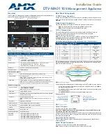 Preview for 1 page of AMX DTV-MA01 Installation Manual