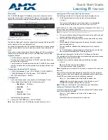 Preview for 1 page of AMX Endeleo TVM-1600 Quick Start Manual