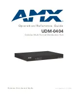 AMX Endeleo UDM-0404 Operation/Reference Manual preview