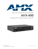 Preview for 1 page of AMX Enova AVX-400 Operation/Reference Manual