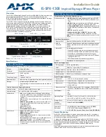 AMX IS-SPX-1300 Installation Manual preview