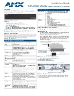 Preview for 1 page of AMX LiveMedia IS-PLAYER-200LM Installation Manual