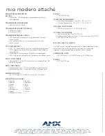 Preview for 2 page of AMX MIO-ATTACHE Specifications