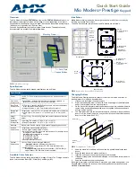 Preview for 1 page of AMX Mio Modero Prestige Quick Start Manual