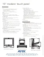 Preview for 2 page of AMX modero NXT-CA15 Specifications