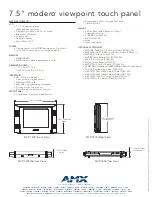 Preview for 2 page of AMX Modero ViewPoint MVP-7500 Specifications