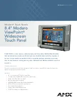 Preview for 1 page of AMX Modero ViewPoint MVP-8400 Datasheet