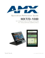 Preview for 1 page of AMX Modero X Series Operation/Reference Manual