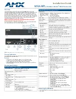 Preview for 1 page of AMX MXA-MPL Modero X Series Installation Manual