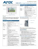 Preview for 1 page of AMX NXD-430 Installation Manual