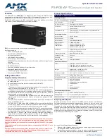 Preview for 1 page of AMX PS-POE-AF-TC Quick Start Manual