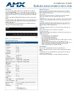 Preview for 1 page of AMX Solecis AVB-DA-RGBHV-HD15-0106 Installation Manual