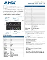 Preview for 1 page of AMX Solecis AVS-SL-0201-824 Installation Manual