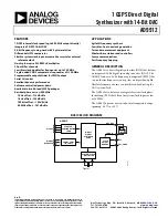 Preview for 1 page of Analog Devices AD9912 Manual