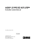 Preview for 1 page of Analog Devices ADDS-21992-EZLITE Manual