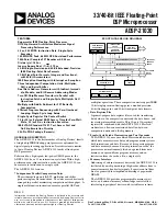 Preview for 1 page of Analog Devices SHARC ADSP-21020 Specification Sheet