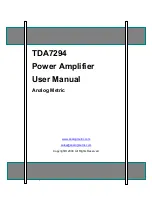 Analog Metric TDA7294 User Manual предпросмотр