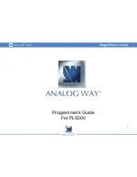 Preview for 1 page of Analog way PLS300 Programmer'S Manual