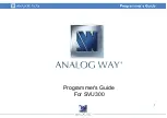 Analog way SVU300 Programmer'S Manual предпросмотр