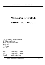 ANALOX O2 Portable Operator'S Manual предпросмотр