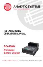 Предварительный просмотр 1 страницы Analytic Systems BCA1000V Installation & Operation Manual