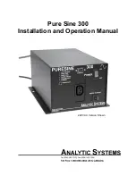 Предварительный просмотр 1 страницы Analytic Systems Pure Sine 300 Installation And Operation Manual