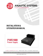 Preview for 1 page of Analytic Systems PWS1000 Installation & Operation Manual