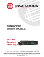 Analytic Systems PWS1000R series Installation & Operation Manual preview