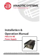 Preview for 1 page of Analytic Systems PWS310 MS Installation & Operation Manual