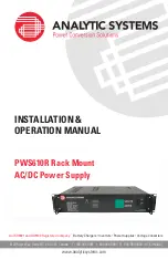 Analytic Systems PWS610R Installation & Operation Manual preview