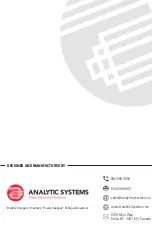 Предварительный просмотр 12 страницы Analytic Systems VCH10W Installation & Operation Manual