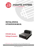 Analytic Systems VTC1015 Series Installation & Operation Manual предпросмотр