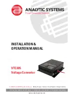 Предварительный просмотр 1 страницы Analytic Systems VTC305 Installation & Operation Manual