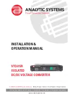 Analytic Systems VTC615R Installation & Operation Manual предпросмотр