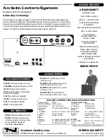 Anchor Acclaim ACL-6000 Specifications предпросмотр