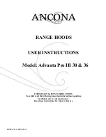 Ancona Advanta Pro III 30 User Instructions preview