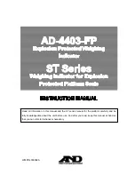 AND Explosion Protected Weighing Indicator AD-4403-FP ST Series Instruction Manual preview