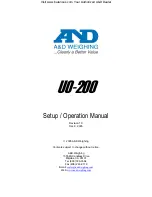 Предварительный просмотр 1 страницы AND U0-200 Setup & Operation Manual