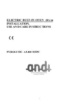 ANDI PYROLYTIC AX100 MTPC Use And Care Instructions Manual предпросмотр