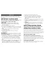 Preview for 2 page of Andis 60275 Use & Care Instructions Manual