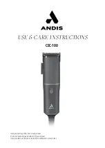 Andis CEC-100 Use & Care Instructions Manual предпросмотр