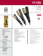 Andis Ceramic Flat Iron 67095 Specification Sheet предпросмотр