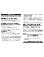 Preview for 2 page of Andis CSI-1EA Use & Care Instructions Manual