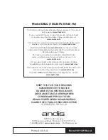 Preview for 29 page of Andis DBLC Use & Care Instructions Manual